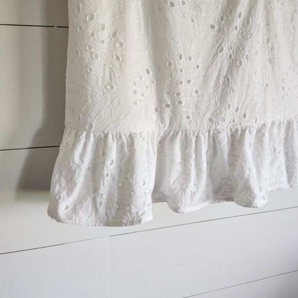 Lilly Pulitzer White Rocko Eyelet Romper Mini Dress W Shorts Coastal Resort 16 - Picture 6 of 12